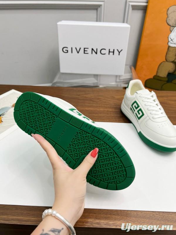 2024 Men Givenchy White Green Leather Sneakers MJ00380