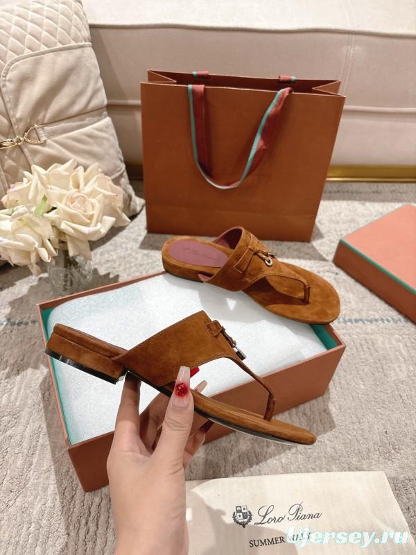 2025 Slippers LP Brown Suede Slippers LY00250