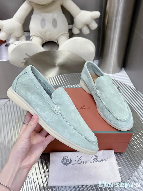 2025 Men LP Light Green Suede Loafers