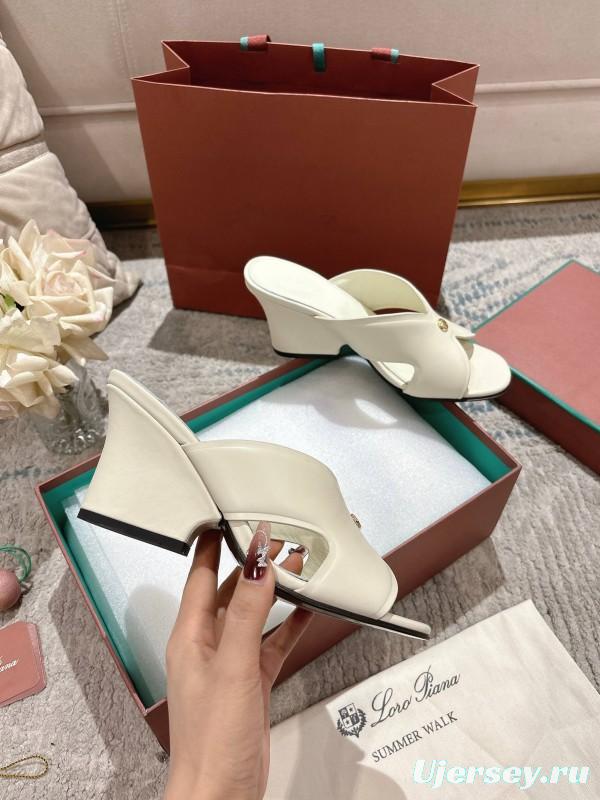2025 Women LP White Leather Sandals LY00300