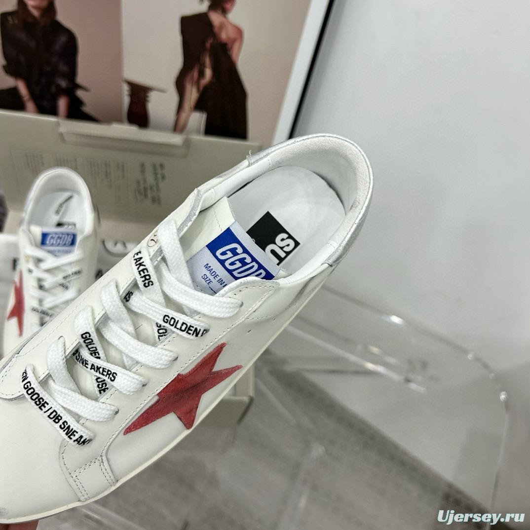 2025 Women GGDB White Red Leather Sneakers
