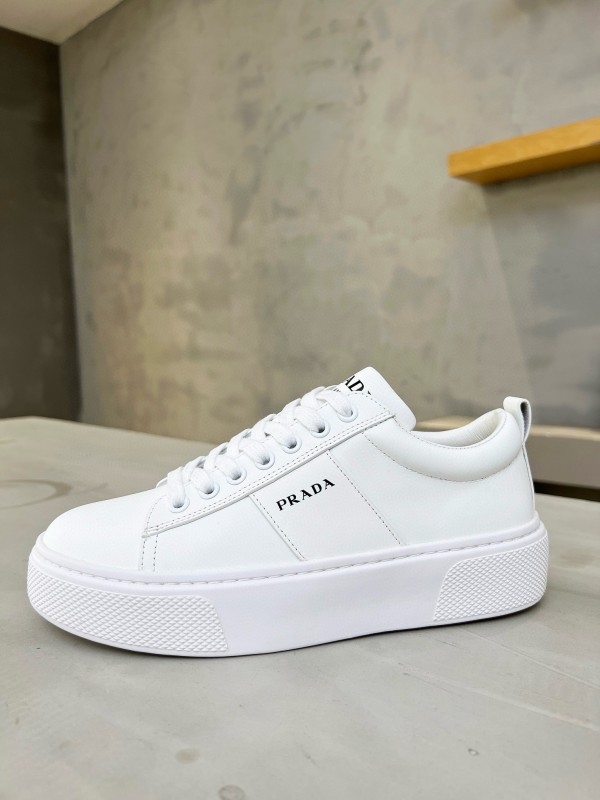 2024 Unisex Prada White Leather Sneakers MJ00310