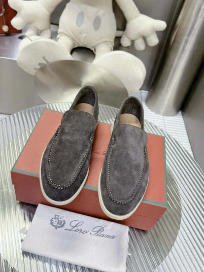 2024 Unisex Le Parmentier Grey Suede Loafers MJ00270