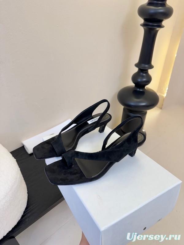 2025 Women Toteme Black Suede Slingback Sandals