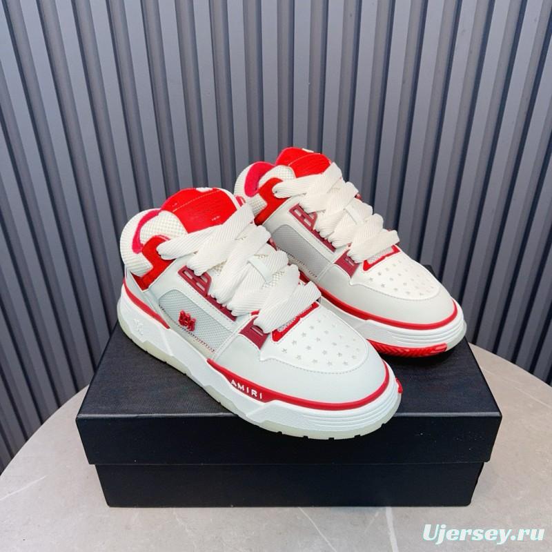 2024 Unisex Amiri White Red Leather Sneakers MJ00360