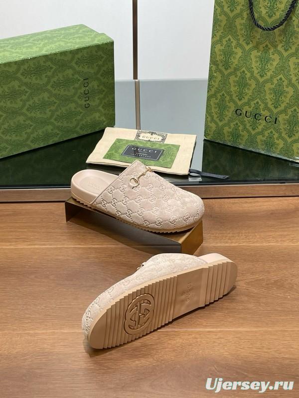 2024 Slippers Gucci Beige Leather Mule MJ00280