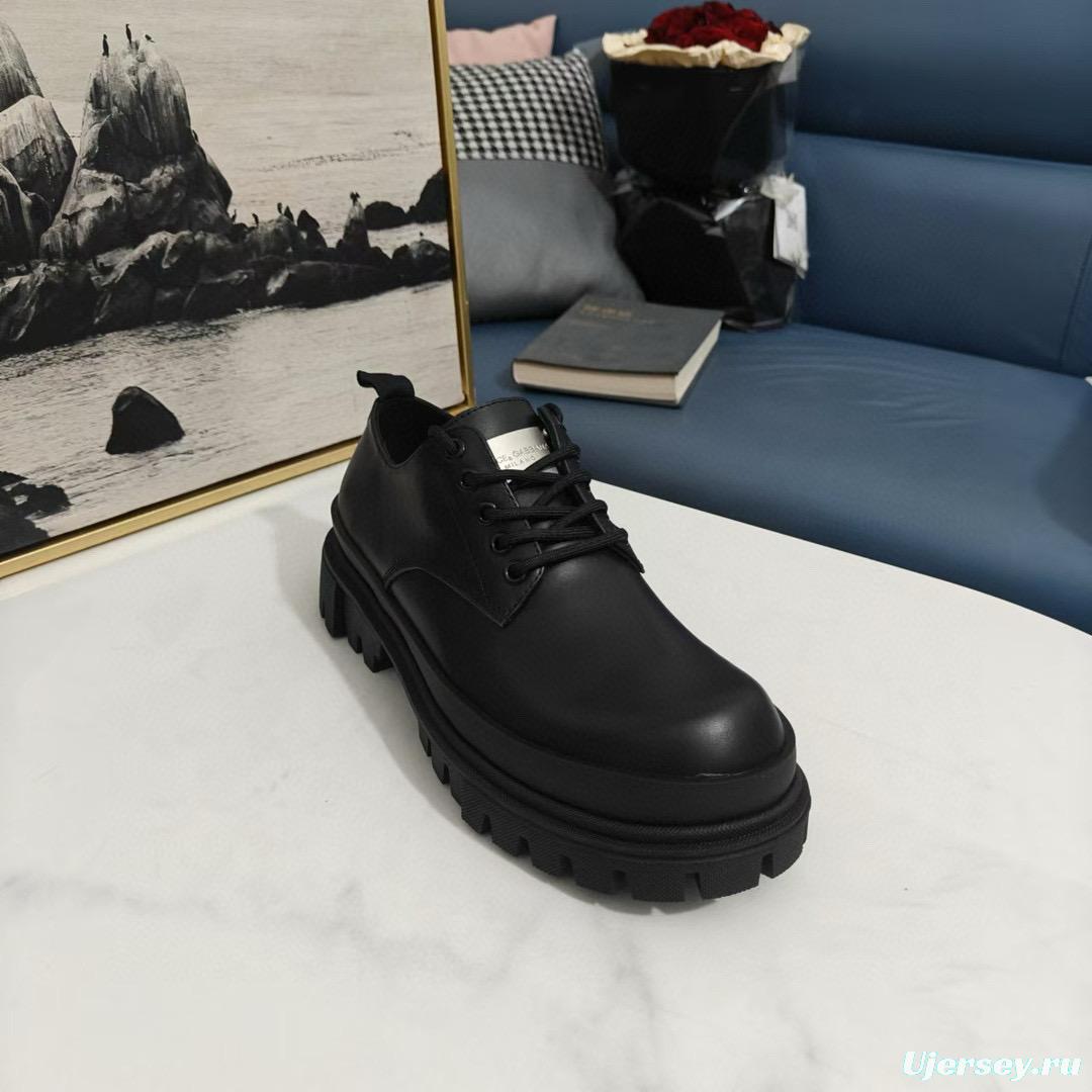 2024 Men Dolce & Gabbana Black Leather Derby MJ00310