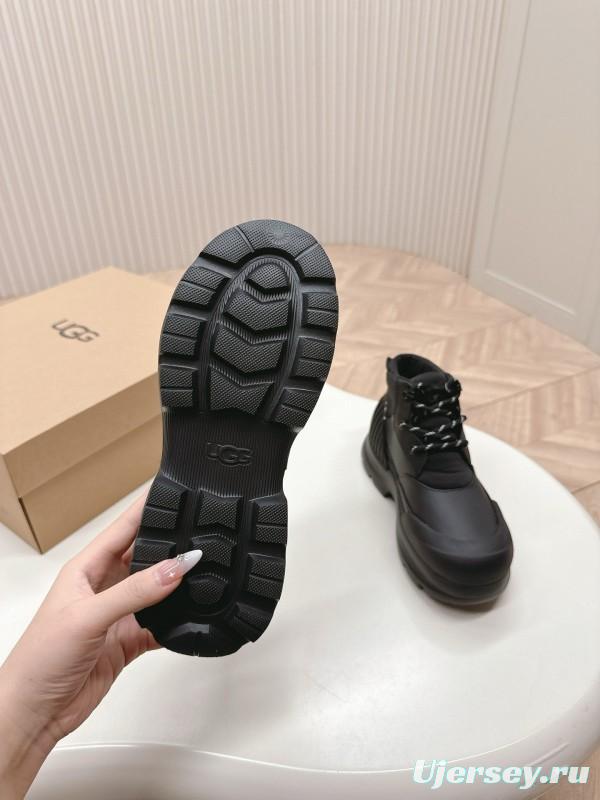 2024 Women UGG Black Suede Snow Boots High Top Lace-Up MJ00320