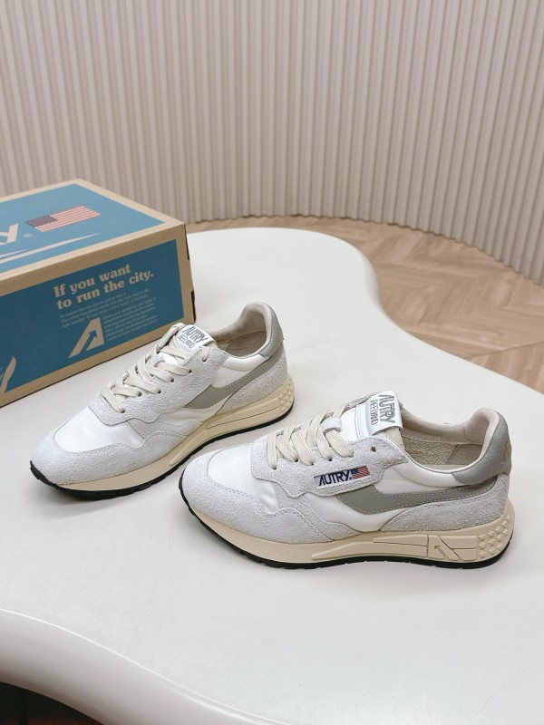 2024 Unisex Autry White Grey Leather Mesh Sneakers MJ00330