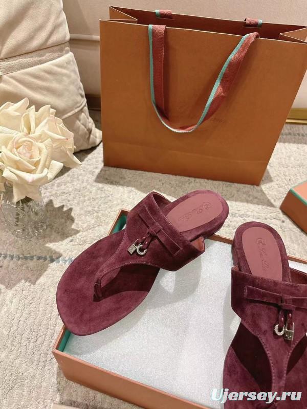 2025 Slippers LP Wine Suede Slippers LY00250