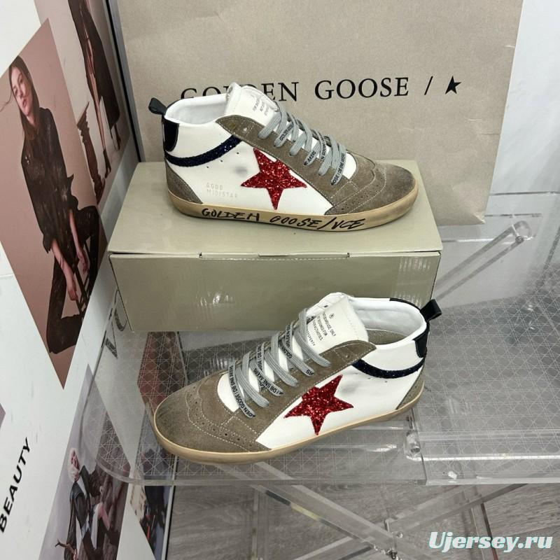 2024 Unisex GGDB White Red Glitter Suede Leather Sneakers MJ00300