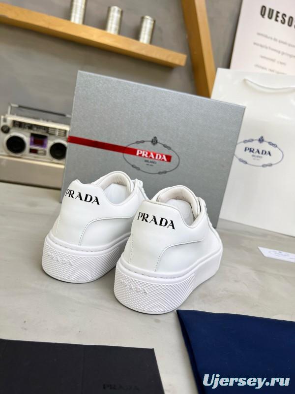 2024 Unisex Prada White Leather Sneakers MJ00310