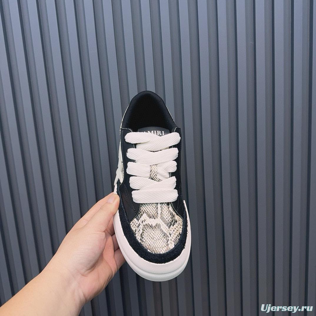2024 Unisex Amiri Black White Leather Sneaker MJ00300
