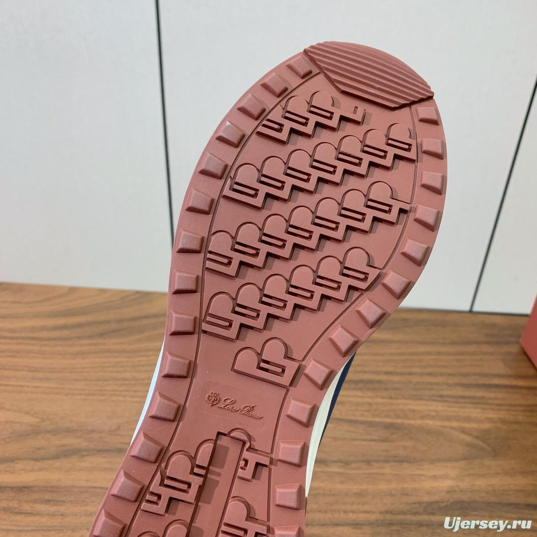 2025 Unisex Le Parmentier Blue Brown Suede Leather Sneakers LY