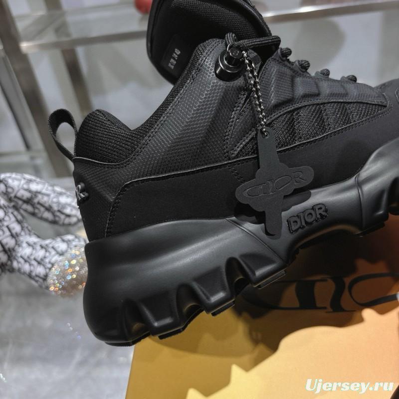 2024 Unisex Dior black fabric leather sneakers