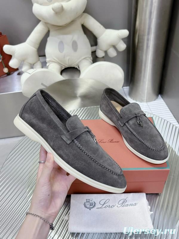 2024 Unisex Le Parmentier Gray Suede Loafers MJ00270