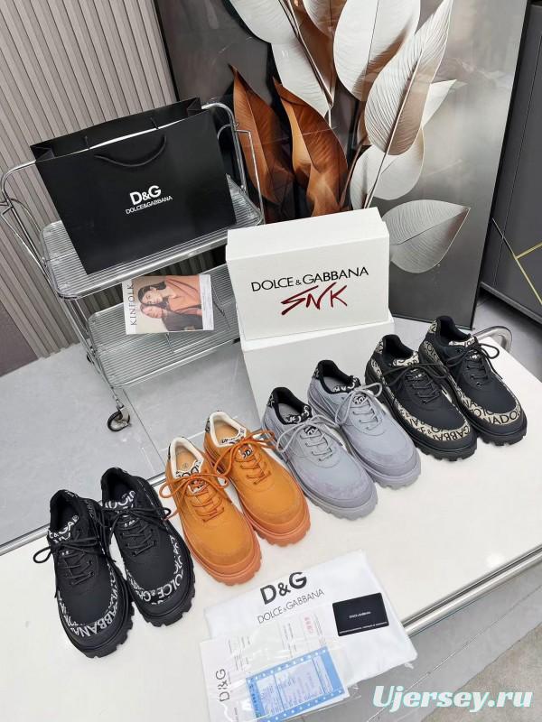 2024 Unisex Dolce & Gabbana Black Beige Leather Derby Shoes MJ00360