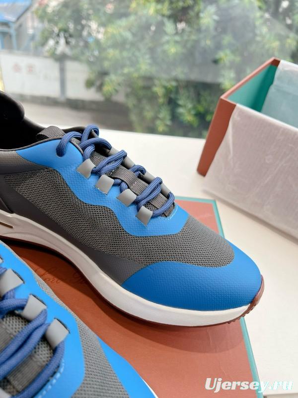 2024 Unisex Le Parmentier Blue Grey Knit Casual Sneakers Top Version MJ00340