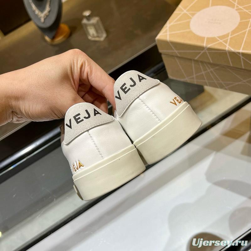 2025 Unisex VEJA White Grey Leather Canvas Sneakers MJ00240