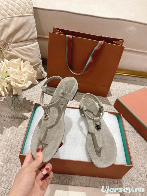 2025 Women LP Beige Suede Sandals LY00250