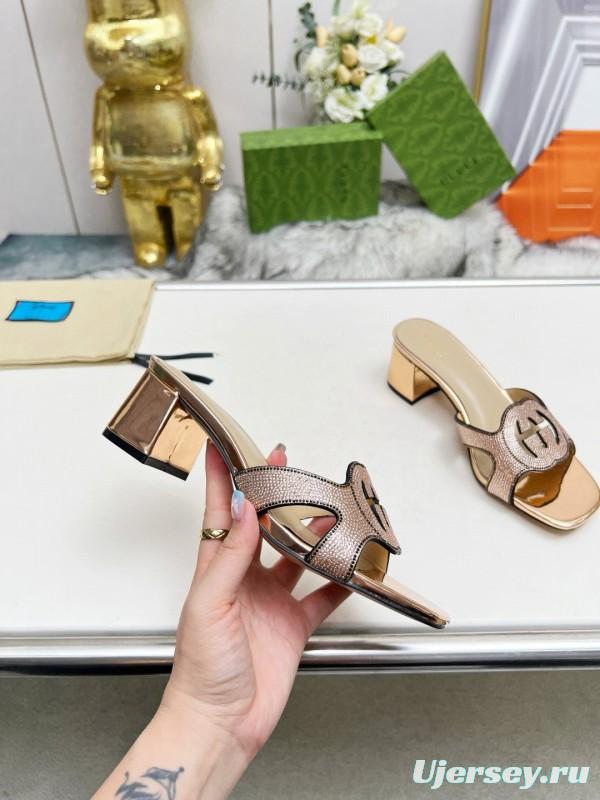 2025 Gucci Beige Leather Slippers MJ00190