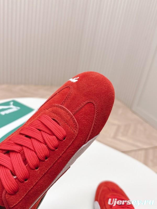2025 Women Puma Red White Suede Sneakers LY00280