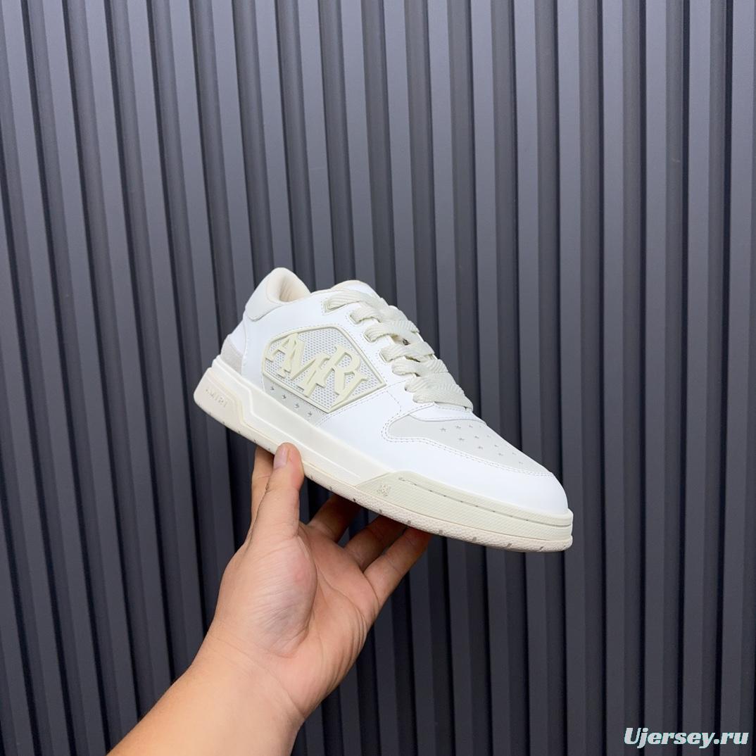 2025 Unisex Amiri White Leather Sneakers MJ00360