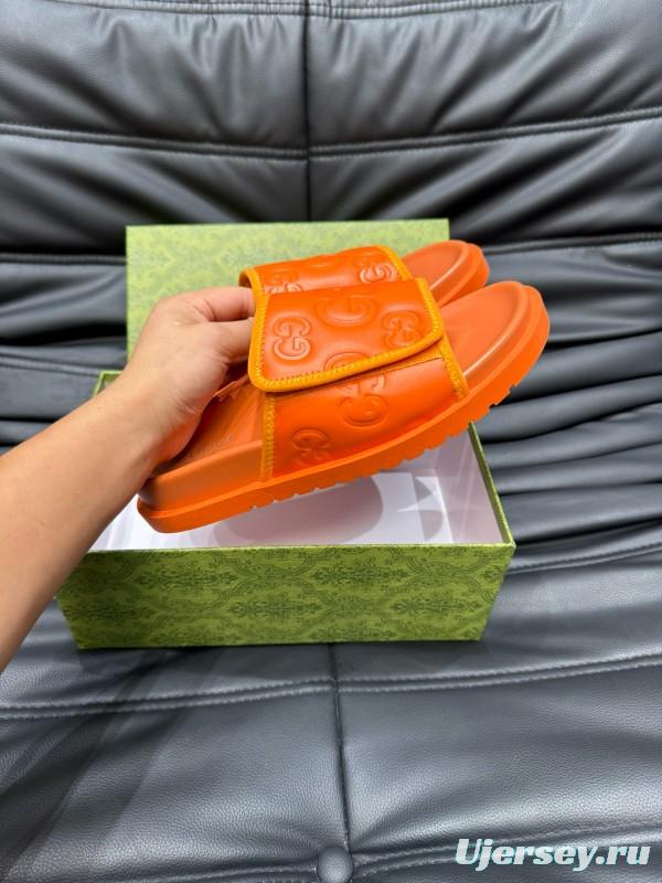 2024 GUCCI orange leather slippers MJ00200