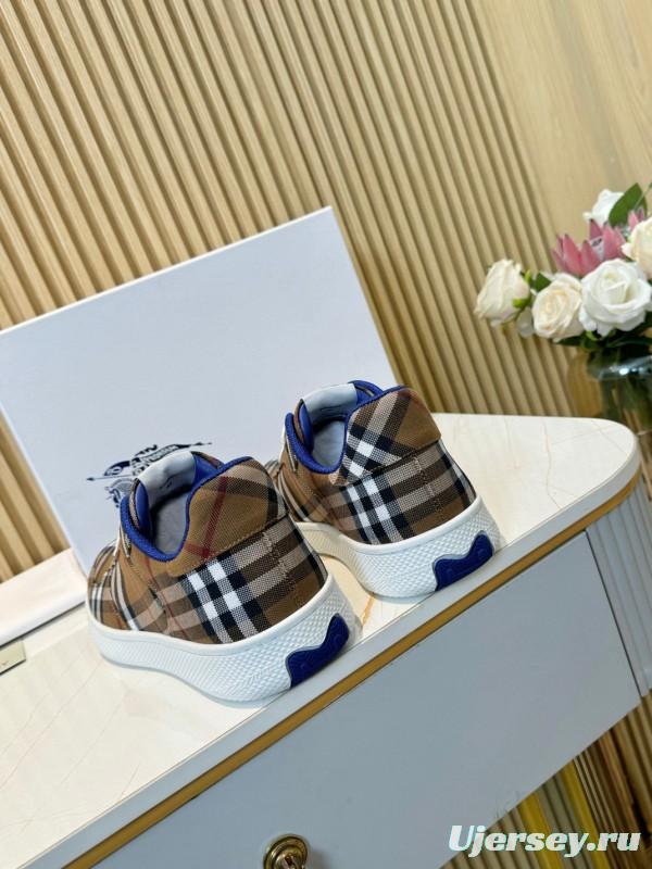 2024 Men Burberry Brown Black White Canvas Casual Sneakers MJ00320