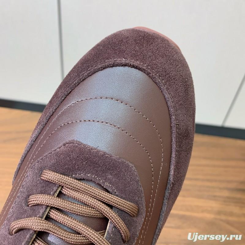 2025 Unisex Le Parmentier Brown Suede Leather Casual Sneakers