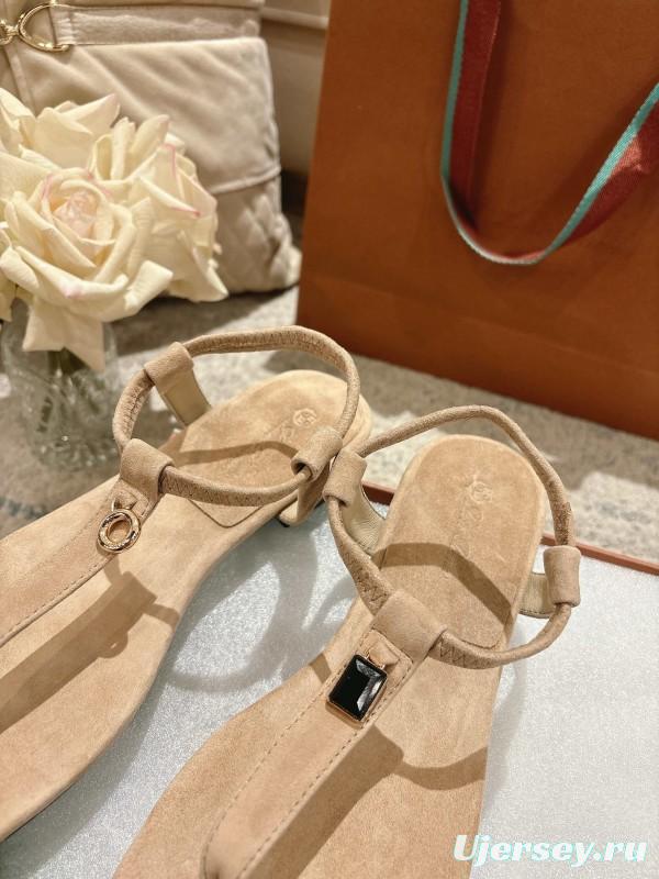 2025 Women LP Beige Suede Sandals LY00350