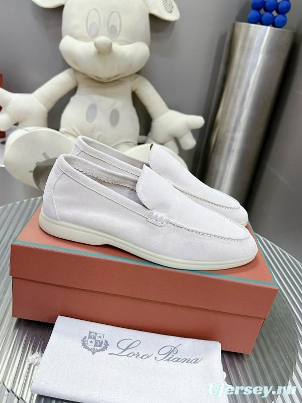 2024 Unisex LP White Suede Loafers MJ00270