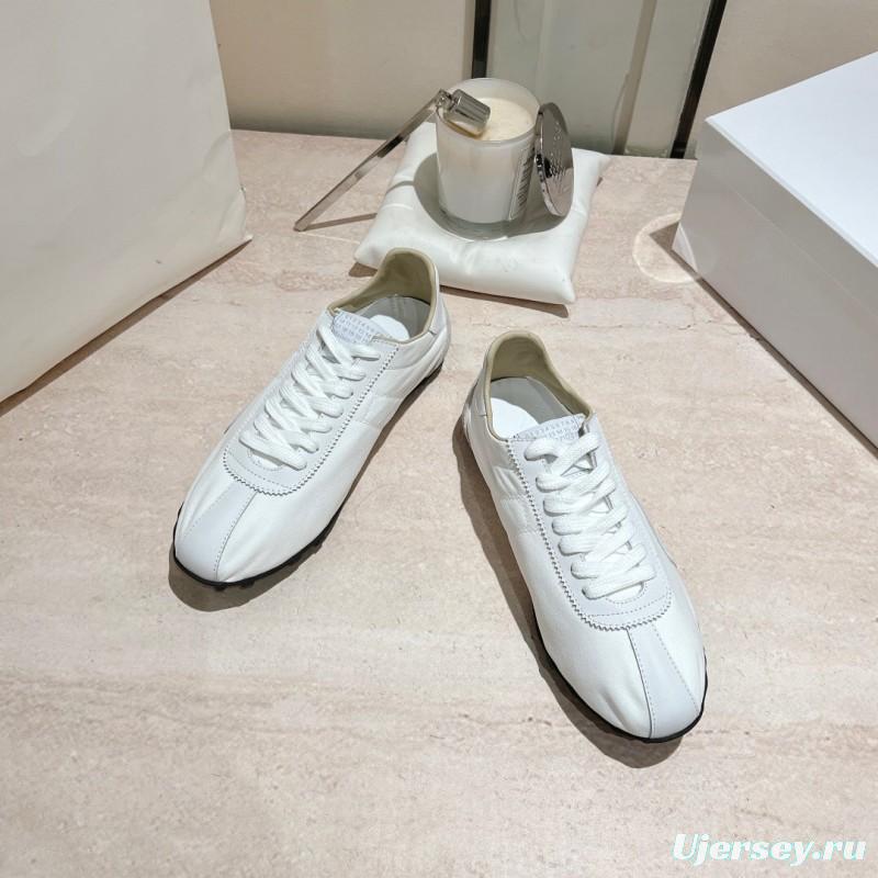 2025 Women MM6 White Leather Sneakers