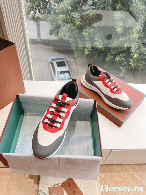 2024 Unisex Le Parmentier gray white red knit sneakers MJ00340