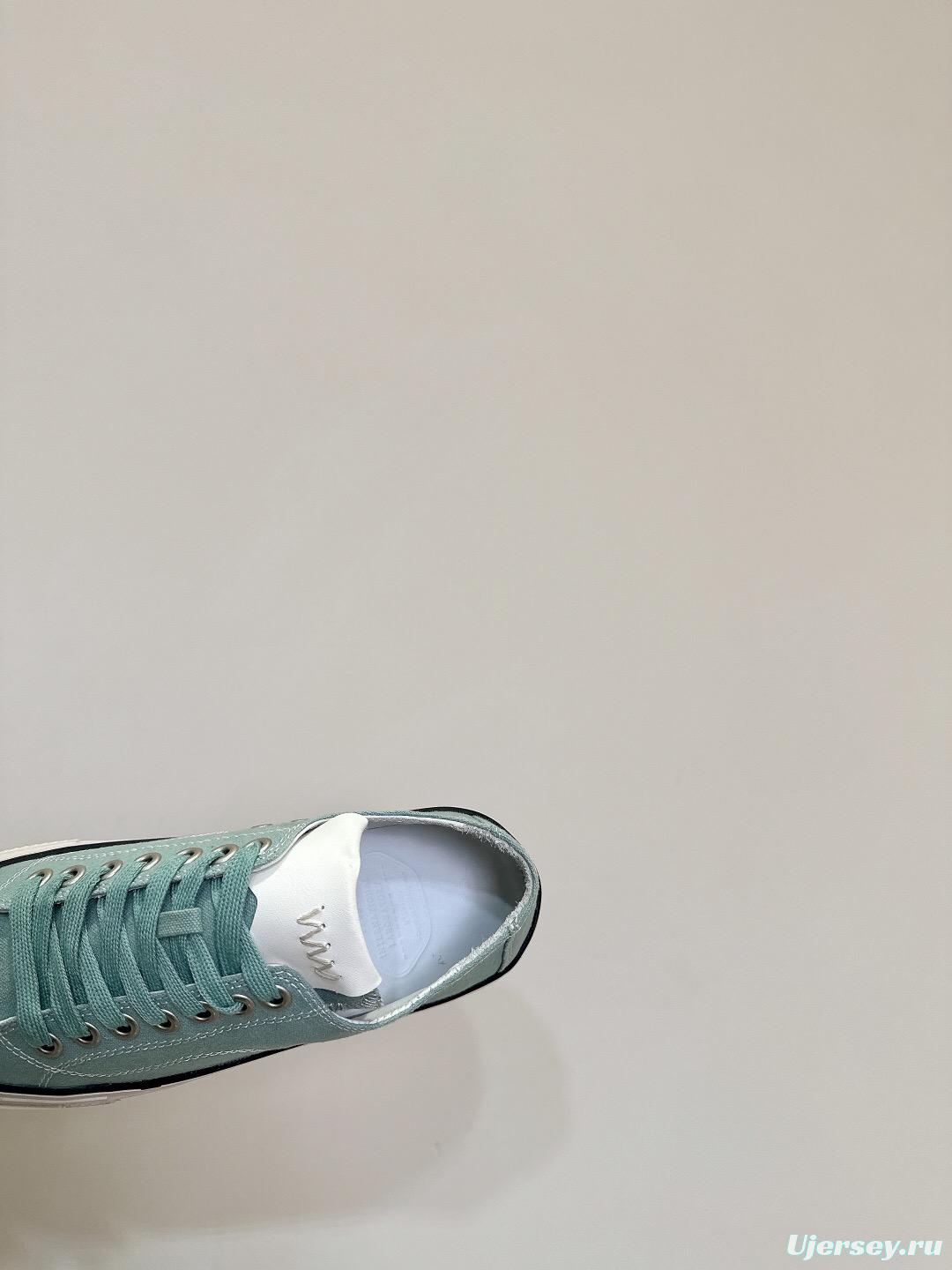 2025 Women VISVIM Green Canvas Sneakers