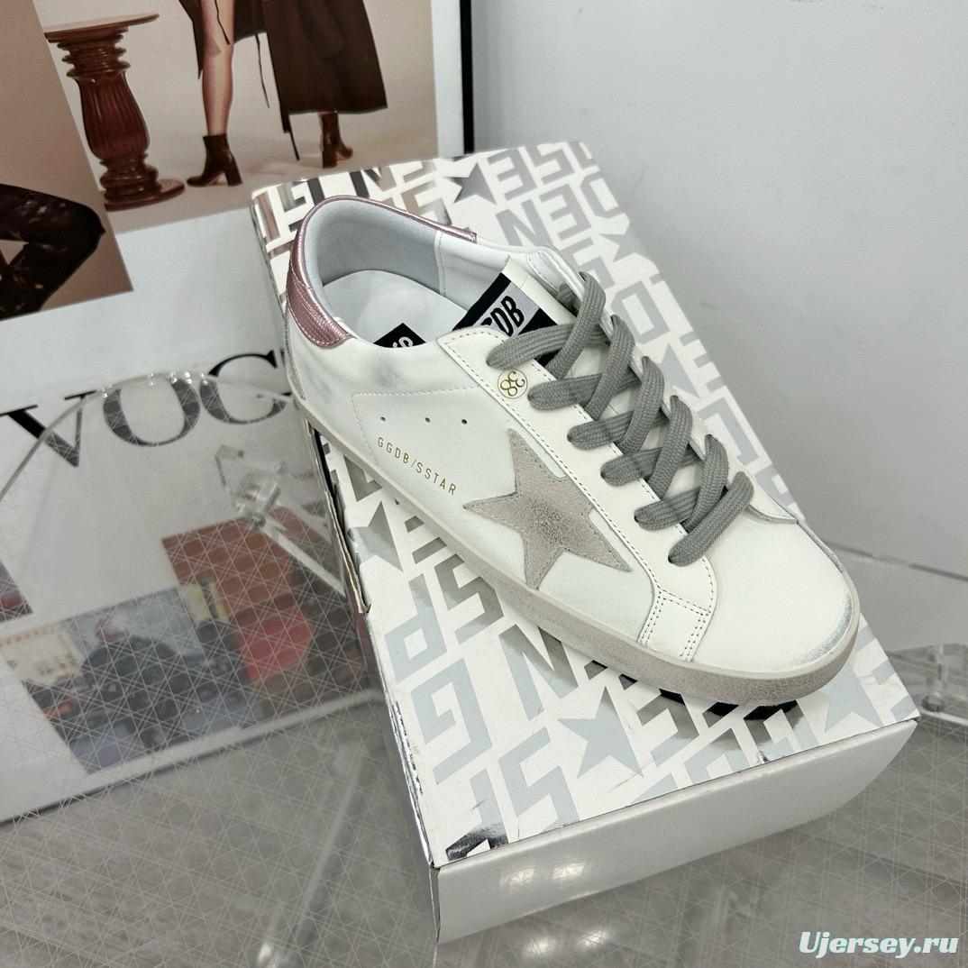2025 Women GGDB White Grey Pink Leather Suede Sneakers