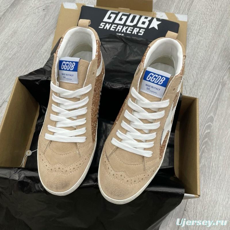 2024 Unisex GGDB Beige White Leather Suede High Top Sneakers MJ00300