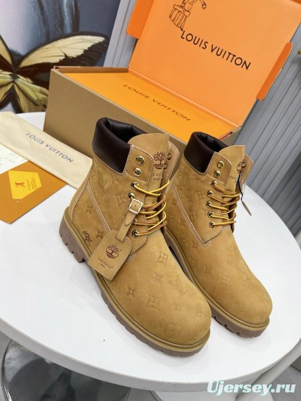 2024 Unisex Louis Vuitton Brown Nubuck Leather Ankle Boots Monogram MJ00450