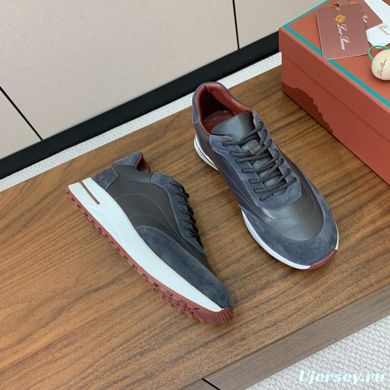 2025 Unisex Le Parmentier Grey Blue Suede Leather Sneakers LY