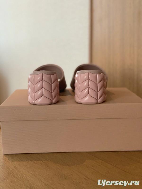 2025 Women Gianvito Rossi Beige Leather Slippers KFY00260