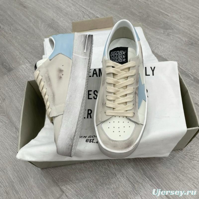 2024 Unisex GGDB White Light Blue Suede Leather Sneakers MJ00260