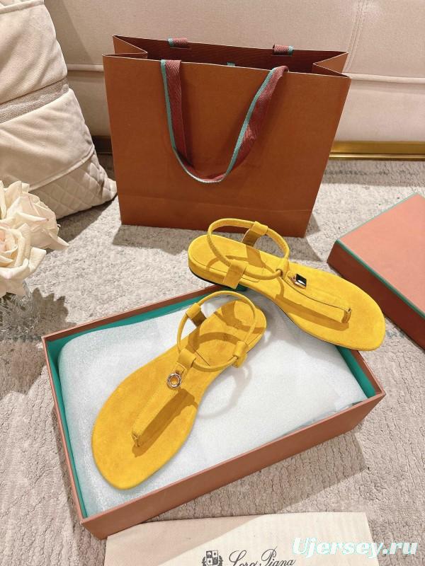 2025 Women LP Yellow Suede Sandals LY00250