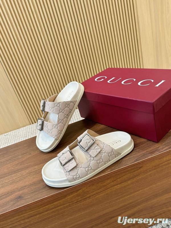 2025 Women Gucci Beige Leather Sandals