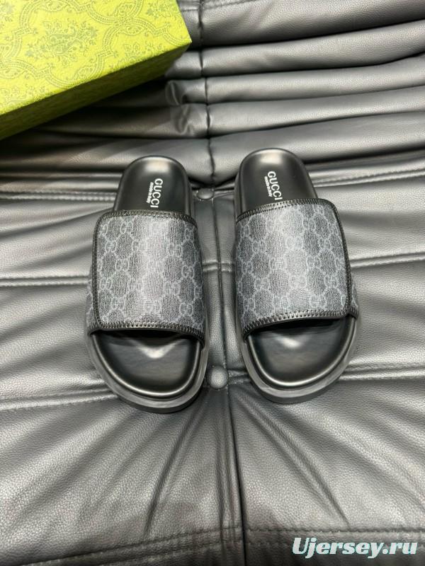 2024 Slippers Gucci Black Fabric Slippers MJ00200