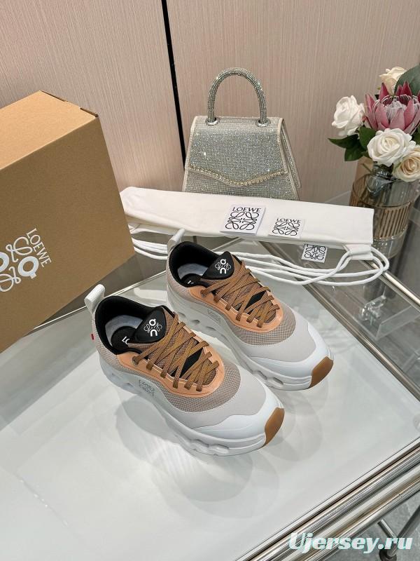 2025 Unisex Loewe White Army Green Orange Blue Black Polyester Mesh Running Shoes Collaboration KFY00300