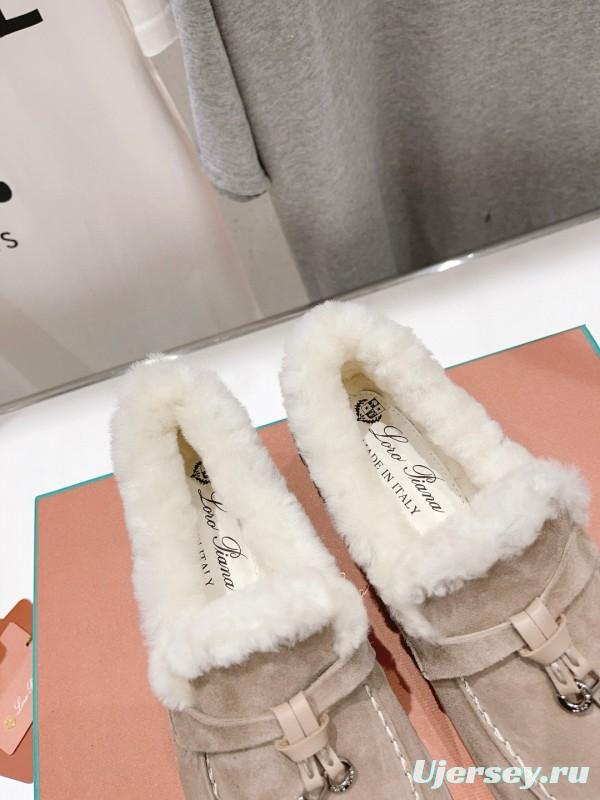 2024 Unisex LP Beige Suede Shearling Loafers MJ00300