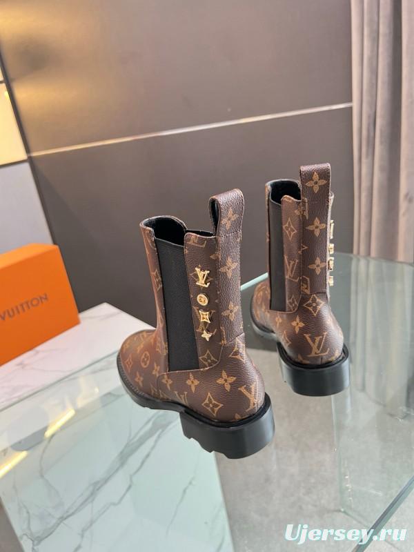 2024 Women Louis Vuitton Brown Leather Boots MJ00310
