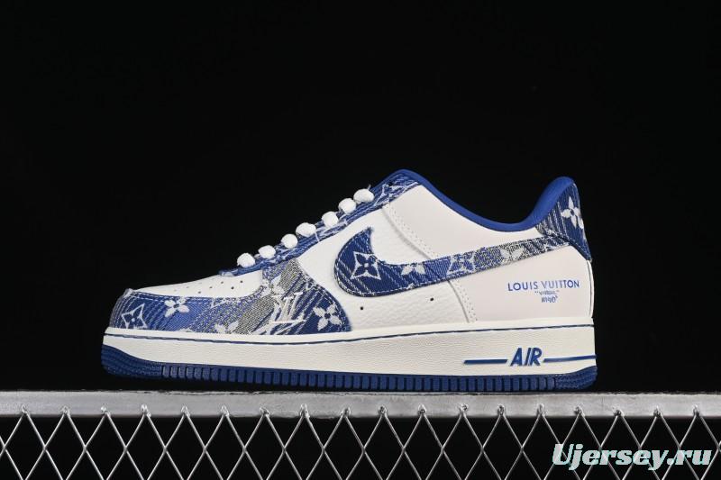 Nike Air Force 1 '07 Low LV Collaboration Gray Blue Denim Casual Sneakers - SC9207-540