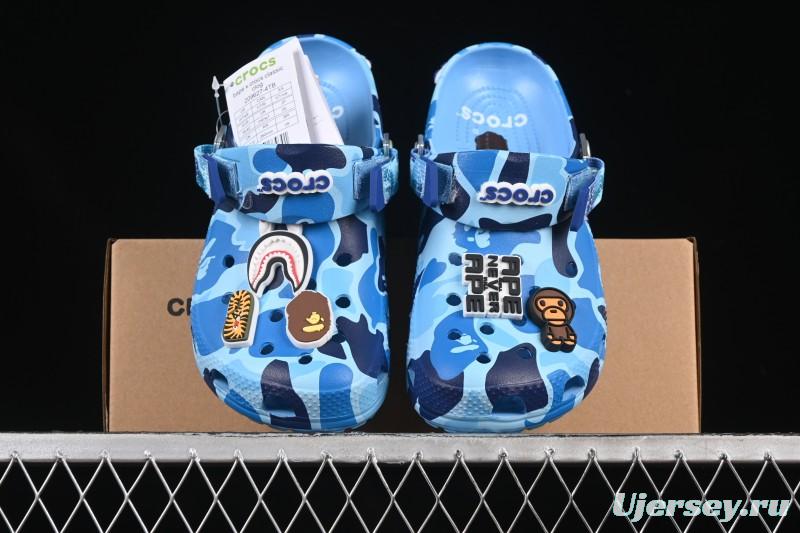 Bape x Crocs Classic Clog Camouflage Print Comfortable Versatile Clogs - B.D4