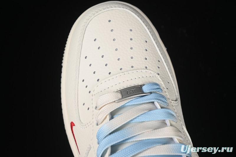 Nike Air Force 1 '07 Low Supreme Collaboration Two-Tone Beige Blue Casual Skate Shoes - XX3168-179